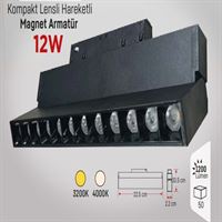 HAREKETLİ MAGNET ARMATÜR 22 CM 12W 4000K 1